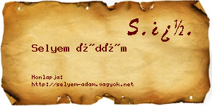 Selyem Ádám névjegykártya