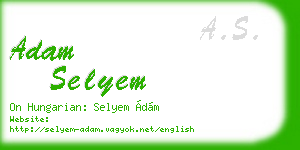 adam selyem business card
